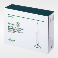 Sacchetto premium per FP100 con microfiltro igienico integrato.